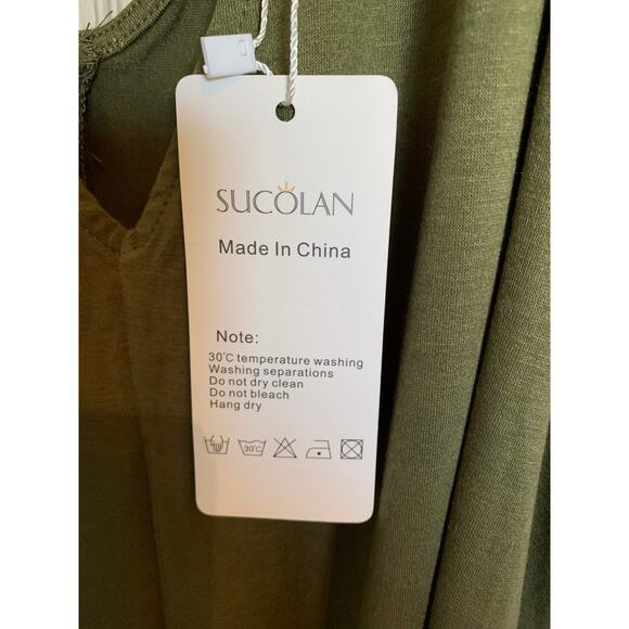 1 Piece Jumpsuit 2 Pockets V Neck & V Back NEW XL Green - Picture 8 of 10